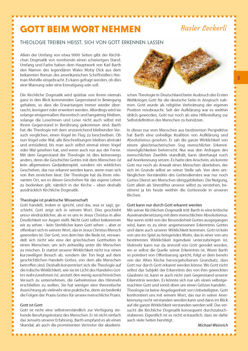 Karl Barth 2019. Magazin 05