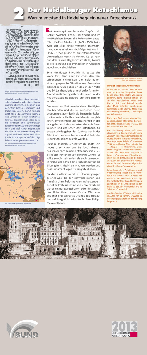 Ausstellungstafel Heidelberger Katechismus
