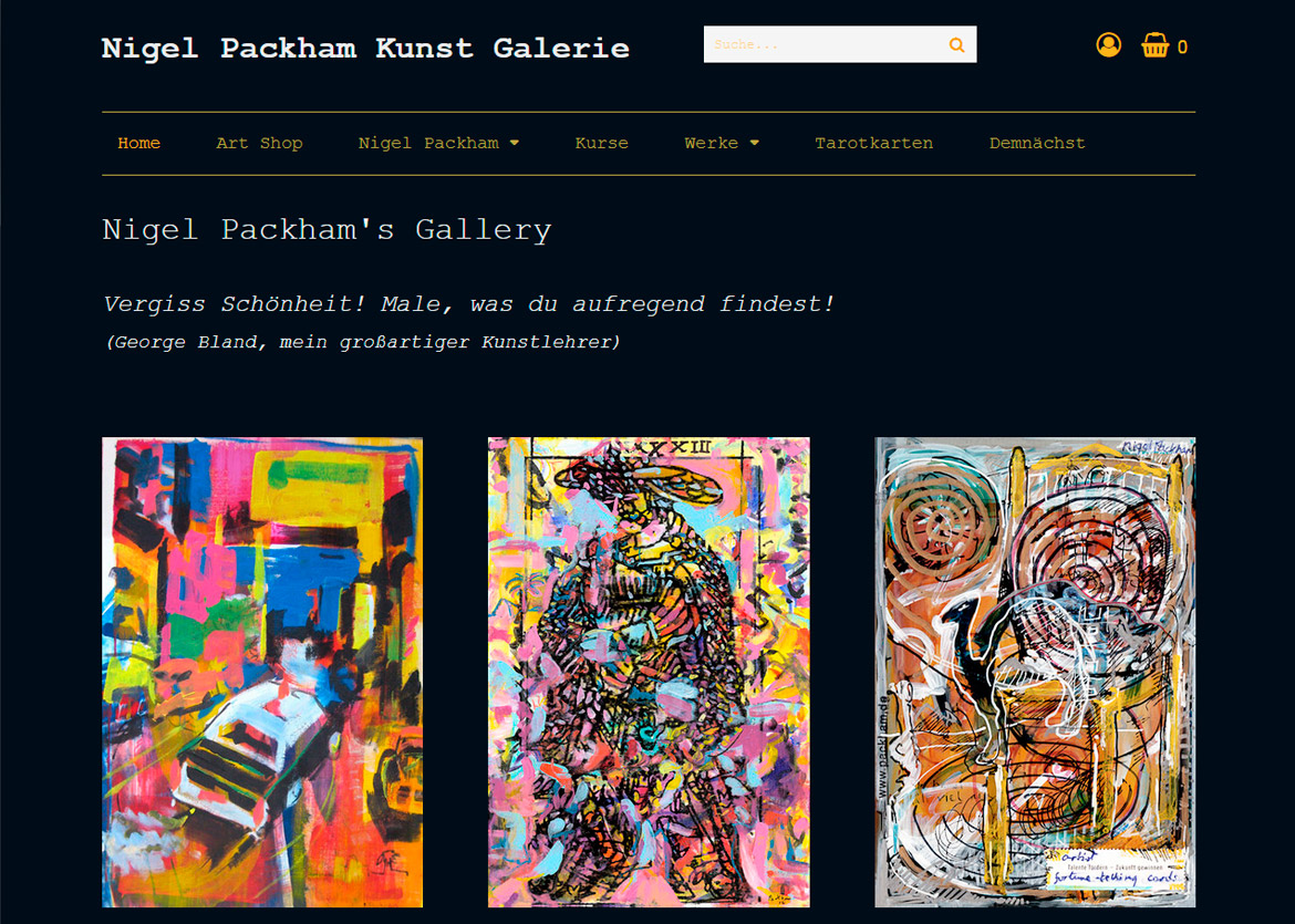 Nigel Packham Kunst Galerie (Design: I. Lindner-Olbrich)